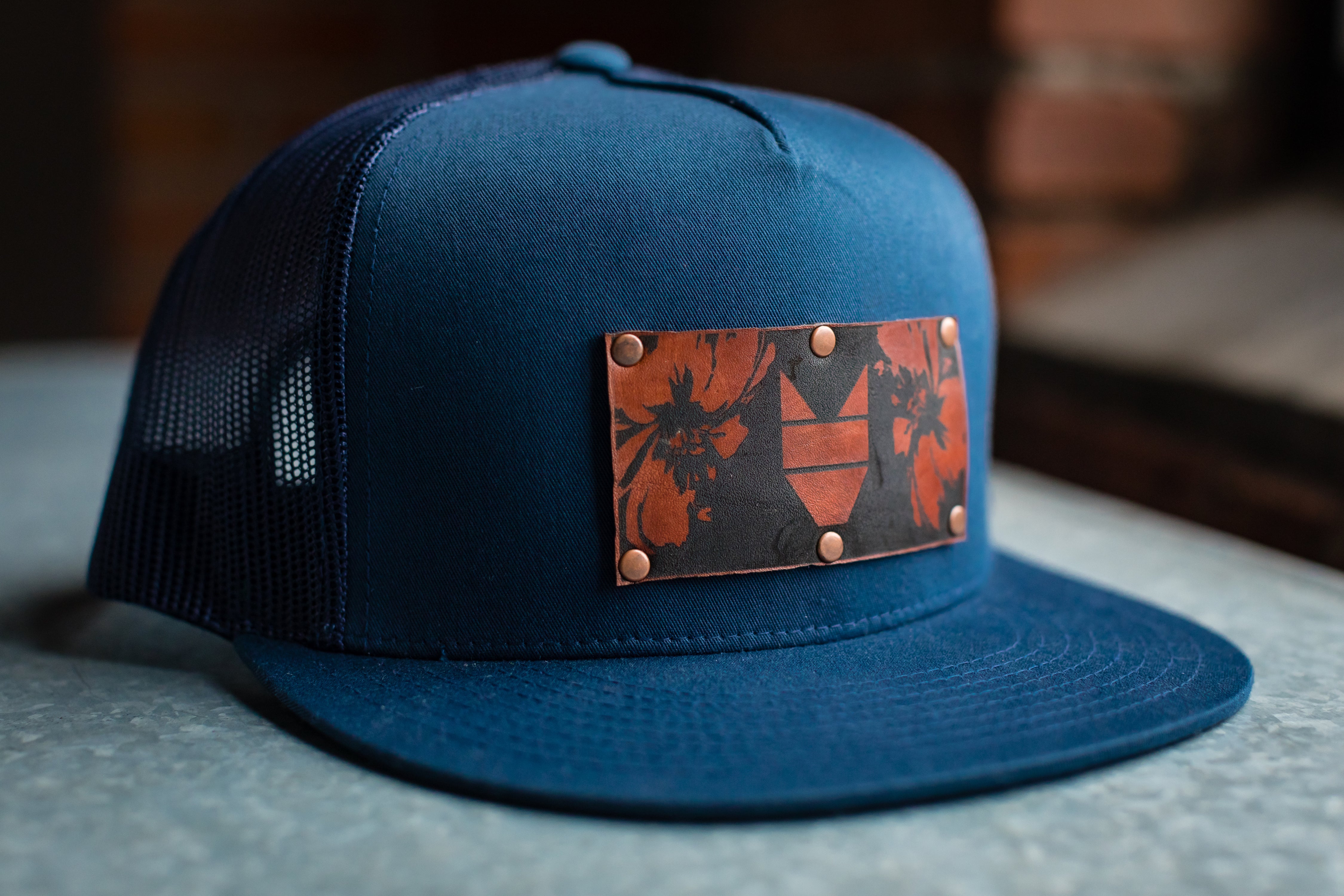 Wolf and Candor The Floral Wolf Flat Bill Hat